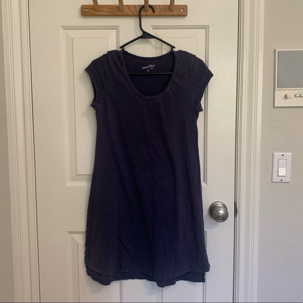 Crewneck T-Shirt Midi Dress with Split Hem